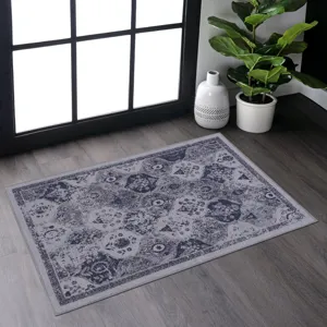 2\' x 3\' Area Rug, Machine Washable Area Rugs, Low-Pile Non-Slip Non-Shedding Foldable Kid & Pet Fr