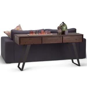 Lowry - Console Sofa Table - Distressed Charcoal Brown