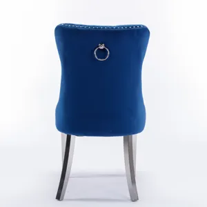 Nikki - Modern, High-End Tufted Solid Wood Contemporary Velvet Upholstered Dining Chair With Chrome 