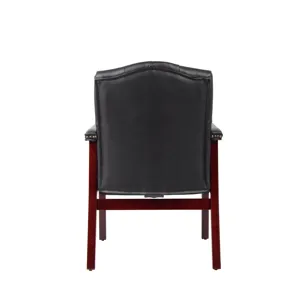 Leather Reception Guest Chairs With Padded Seat And Arms Ergonomic Mid-Back Office Executive Side Ch