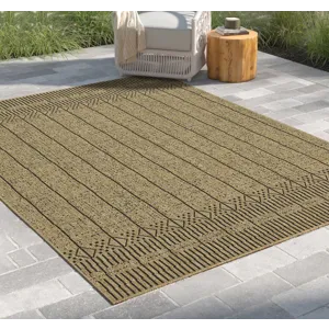Earth - 2\'7\" X 7\'3\" Indoor / Outdoor, Area Rug - Jute / Black