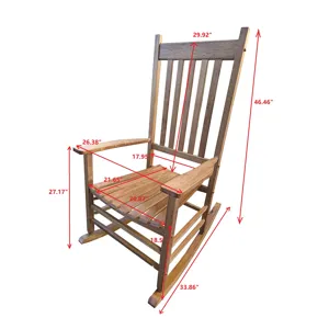 Balcony Porch Adult Rocking Wood Chair - Brown