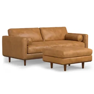 Morrison - 89\" Sofa and Ottoman Set - Sienna