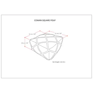 Cowan - Square Pouf - Blue / Natural