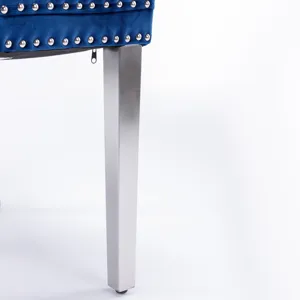 Nikki - Modern, High-End Tufted Solid Wood Contemporary Velvet Upholstered Dining Chair With Chrome 