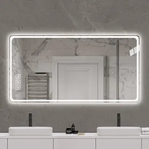 40X32\" LED Bathroom Mirror Vanity Mirrors With Front Lights Wall Mounted Anti-Fog Frameless Make Up