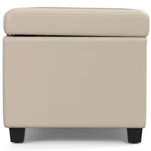 Avalon - Extra Large Storage Ottoman Bench - Satin Cream