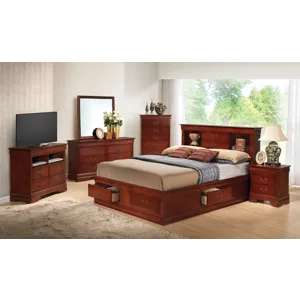 Louis Phillipe - G3100B-QSB Queen Storage Bed - Cherry