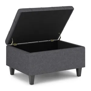 Harrison - Small Coffee Table Storage Ottoman - Slate Grey