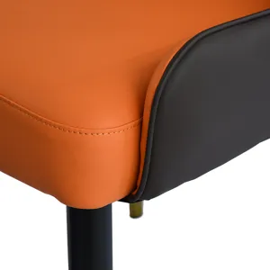 Modern PU Sponge-Filled Dining Chair, Solid Wood Metal Legs, Suitable For Restaurants, Living Rooms 