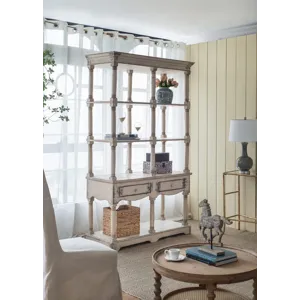 Adela - French Country Wood Bookcase, Display Storage Shelf Etageres - Antique White
