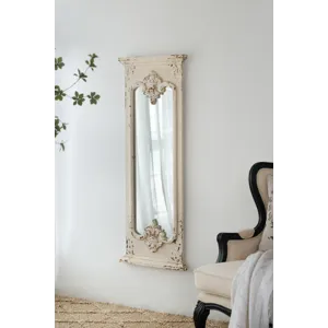 Full Length Mirror With Solid Wood Frame, Floor Mirror For Living Room Bedroom Entryway - White