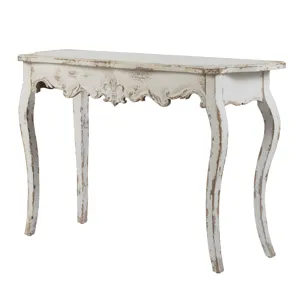 Saison Slimline Console Table, For Hallway Living Room Bedroom - Whitewash