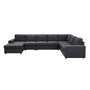 Hayden - Modular Sectional Sofa With Reversible Chaise - Dark Gray Linen
