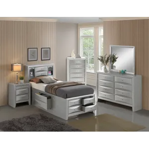 Marilla - G1503G-TSB3 Twin Storage Bed - Silver Champagne