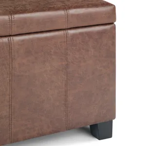 Dover - Storage Ottoman Bench - Distressed Umber Brown