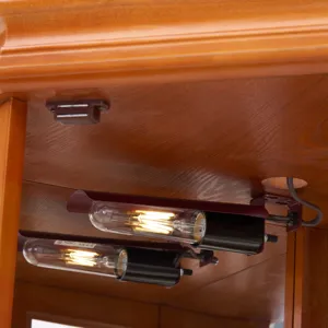 Corner Curio Cabinet With 5 Shelves And Lighting System (E26 Light Bulb Not Included) - Oak