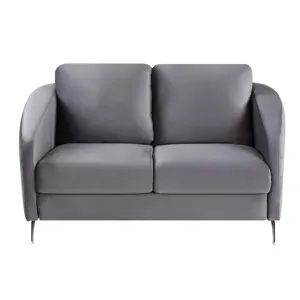 Sofia - Velvet Fabric Sofa, Loveseat Living Room (Set of 2) - Gray