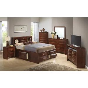 Marilla - G1550G-QSB3 Queen Storage Bed - Cherry