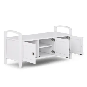 Warm Shaker - Entryway Storage Bench - White