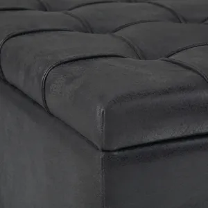 Harrison - Coffee Table Storage Ottoman - Distressed Black
