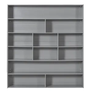 Full Over Full Bunk Bed With 2 Drawers And Multi - Layer Cabinet - Gray