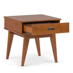 Draper - Mid Century End Table - Teak Brown
