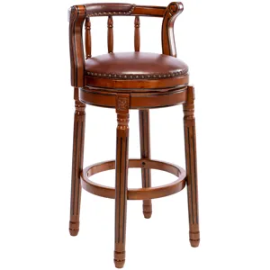 29.5\'\' Wooden Swivel Barstool, 360 Degrees Swivel Barstool, Chair For Home Kitchen Counter - Brown
