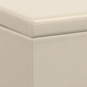 Avalon - Extra Large Storage Ottoman Bench - Satin Cream