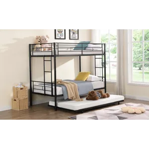 Bunk Bed With Trundle - Black