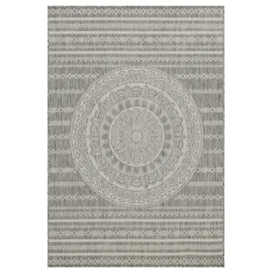 Sunshine - 2\'7\" X 7\'3\" Indoor / Outdoor, Area Rug Polypropylene - Silver