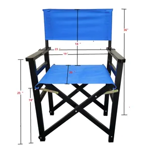 Folding Director Chair Canvas (Set of 2) - Blue