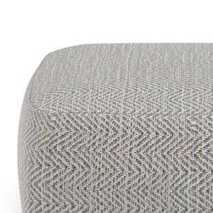Nate - Square Pouf - Patterned Grey Melange