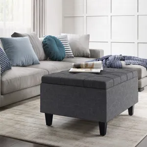 Harrison - Small Coffee Table Storage Ottoman - Slate Grey