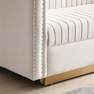 Contemporary Vertical Channel Tufted Sofa Loveseat Modern Upholstered Couch For Living Room With 2 P