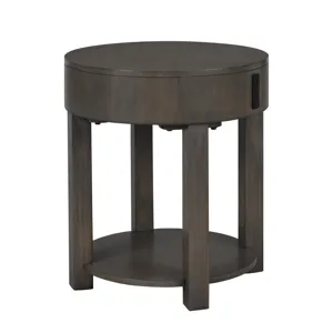 Jonah - 20\" MDF End Table With USB Ports - Light Brown