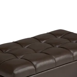 Sienna - Storage Ottoman Bench - Chocolate Brown