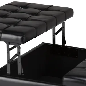 Harrison - Coffee Table Storage Ottoman - Midnight Black