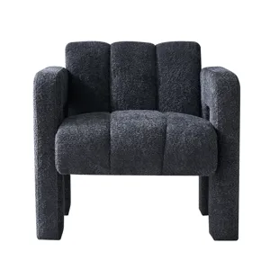 31.10\" Boucle Upholstered Accent Chair - Dark Gray