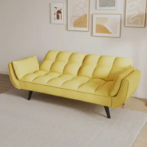 Sofa Soft Two Armrests Throw Pillow Pillow Comfortable Fit Apartment Bedroom Small Space - Yellow