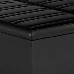 Ellis - Coffee Table Storage Ottoman - Distressed Black