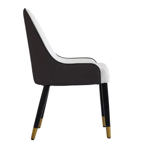 Modern PU Sponge-Filled Dining Chair, Solid Wood Metal Legs, Suitable For Restaurants, Living Rooms 