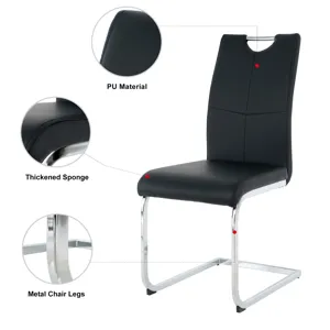 Modern Dining Chairs With Faux Leather Padded Seat Dining Living Room Chairs Upholstered Chair With 