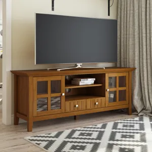 Acadian - 60" TV Media Stand - Light Golden Brown