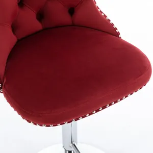 Swivel Velvet Barstools Adjusatble Seat Height From 25-33\", Chrome Base Bar Stools With Backs Comfo