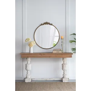 Round Wall Mounted Mirror With Metal Frame For Bathroom Living Room - Gold