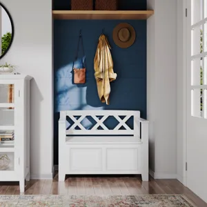 Amherst - Small Entryway Storage Bench - White