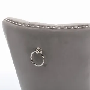 Nikki - Modern, High-End Tufted Solid Wood Contemporary Velvet Upholstered Dining Chair With Chrome 