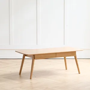 Low Table, Coffee Table With Storage Shelf - Natural