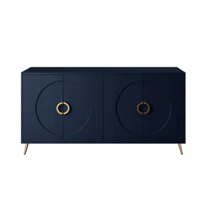 Modern Lacquered 4 Door Wooden Cabinet Sideboard Buffet Server Cabinet Storage Cabinet, For Living R
